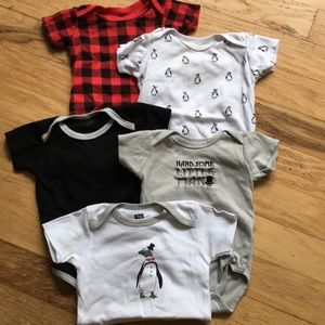 5/$8 5 piece Hudson baby onesies
